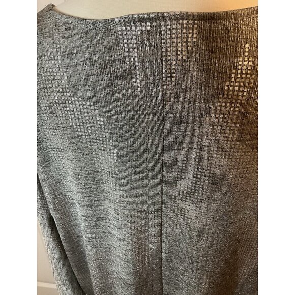 Ruby Rd Silver Open Slit Sleeve Long Sleeve Top Blouse Size Large - Picture 6 of 6